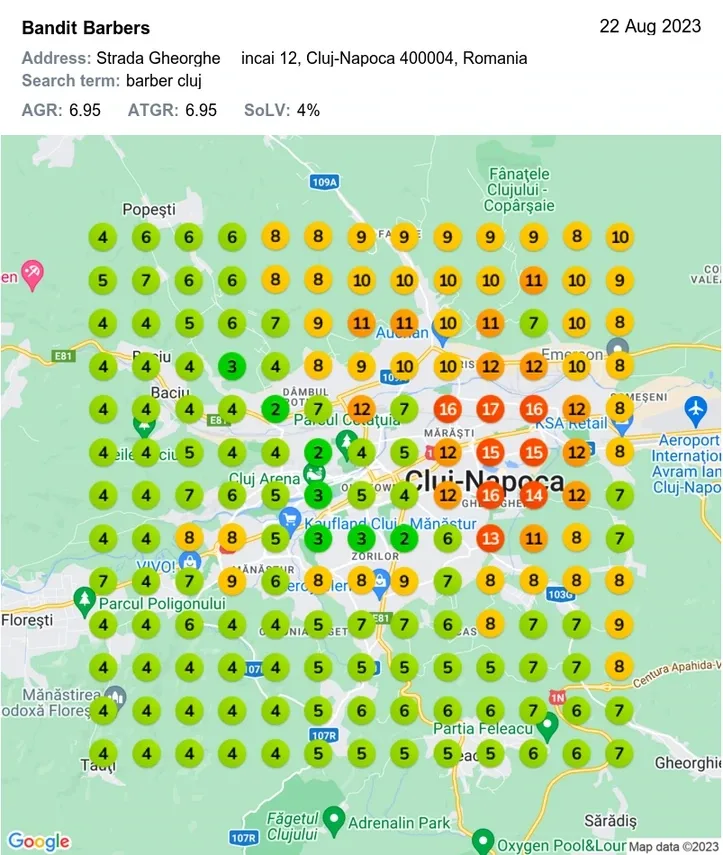 GeoGrid înainte de optimizare — Bandit Barbers